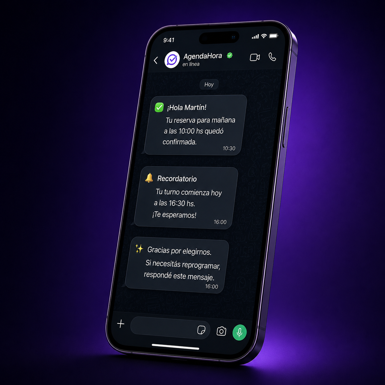 Notificaciones WhatsApp AgendAhora
